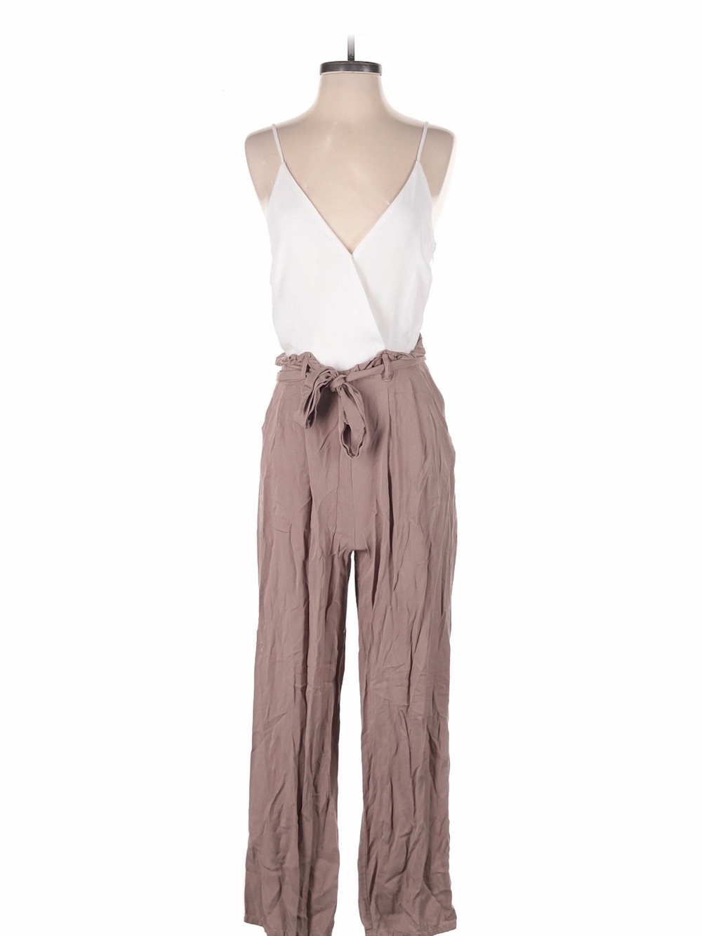 HYFVE Mauve Tie-Waist Wide-Leg Jumpsuit - Small ( Bust fits like a Medium)